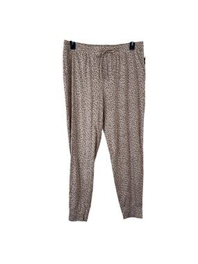 State of Day NEW Tan Leopard Print Pajama Pants Joggers Size XL Loungewear Comfy